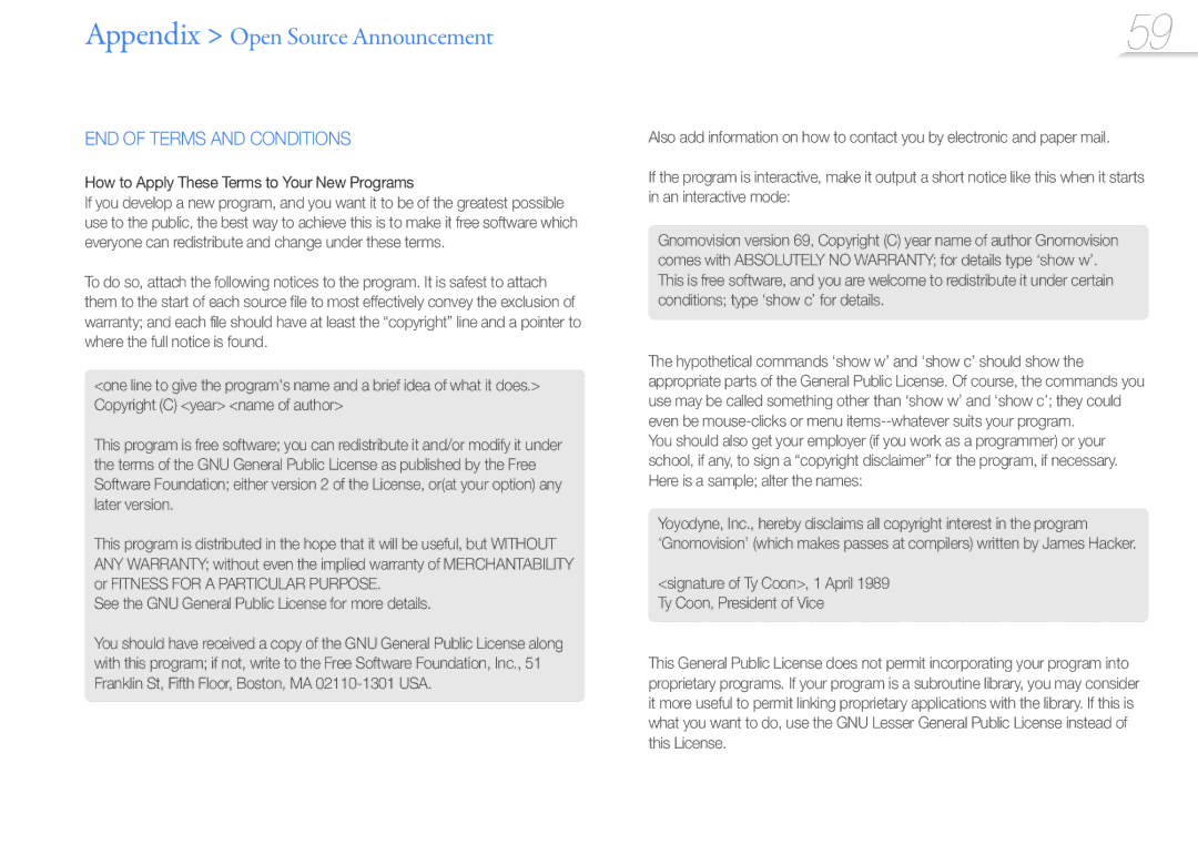 Samsung YP-R0 user manual END of Terms and Conditions 