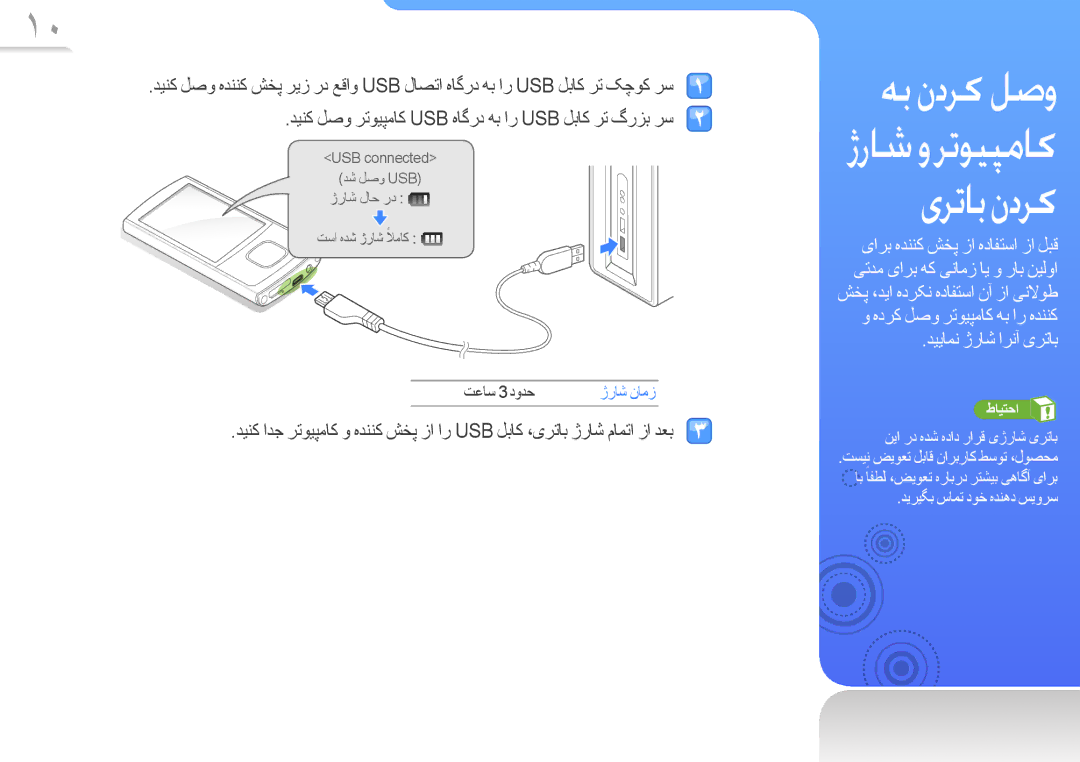 Samsung YP-R0CS/AAW, YP-R0AB/HAC ﻩﺩﺮﮐ ﻞﺻﻭ ﺮﺗﻮﻴﭙﻣﺎﮐ ﻪﺑ ﺍﺭ ﻩﺪﻨﻨﮐ ﺪﻴﻳﺎﻤﻧ ژﺭﺎﺷ ﺍﺮﻧﺁ یﺮﺗﺎﺑ, ﻦﻳﺍ ﺭﺩ ﻩﺪﺷ ﻩﺩﺍﺩ ﺭﺍﺮﻗ یژﺭﺎﺷ یﺮﺗﺎﺑ 