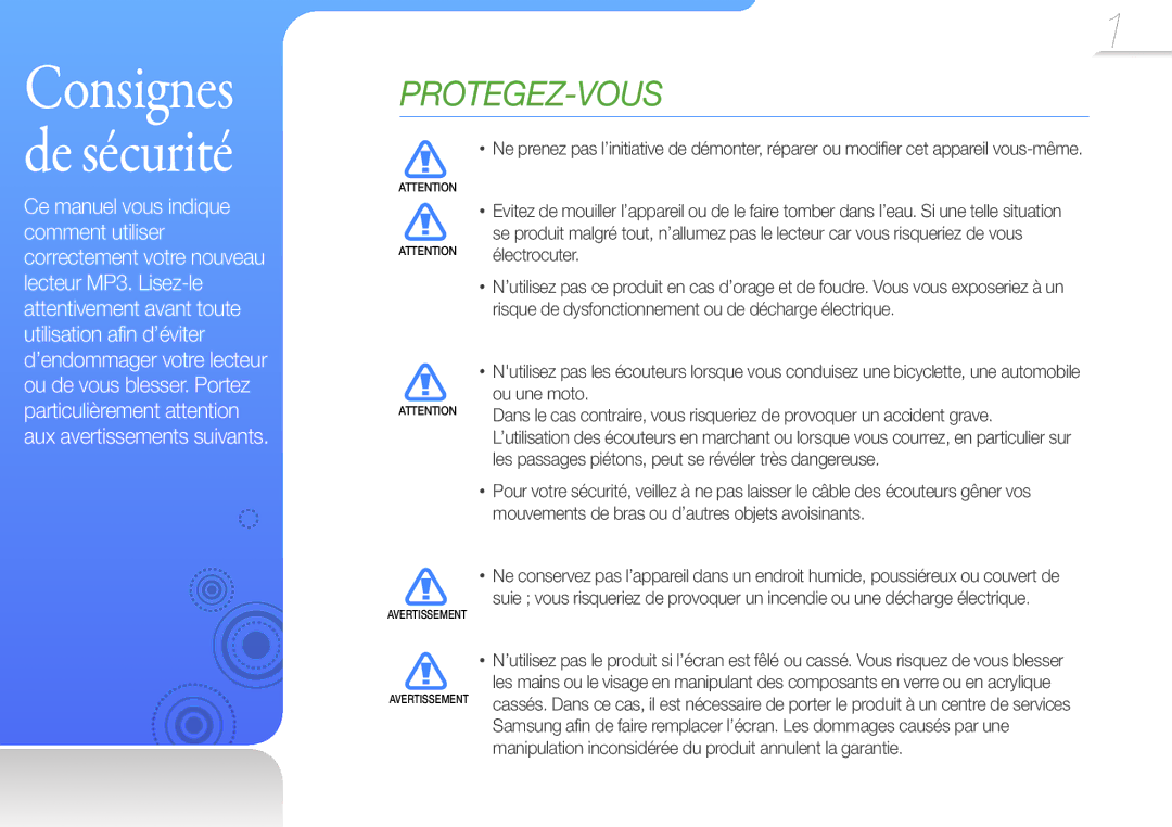 Samsung YP-R0JCP/XEF, YP-R0JCB/XEF, YP-R0JAB/XEF manual Ou une moto, Les passages piétons, peut se révéler très dangereuse 