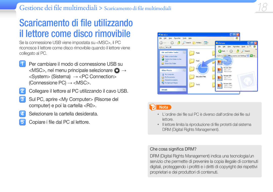 Samsung YP-R0JCS/EDC, YP-R0JEB/EDC, YP-R0JES/EDC, YP-R0JCP/EDC, YP-R0JCB/EDC, YP-R0JAB/EDC manual Che cosa significa DRM? 