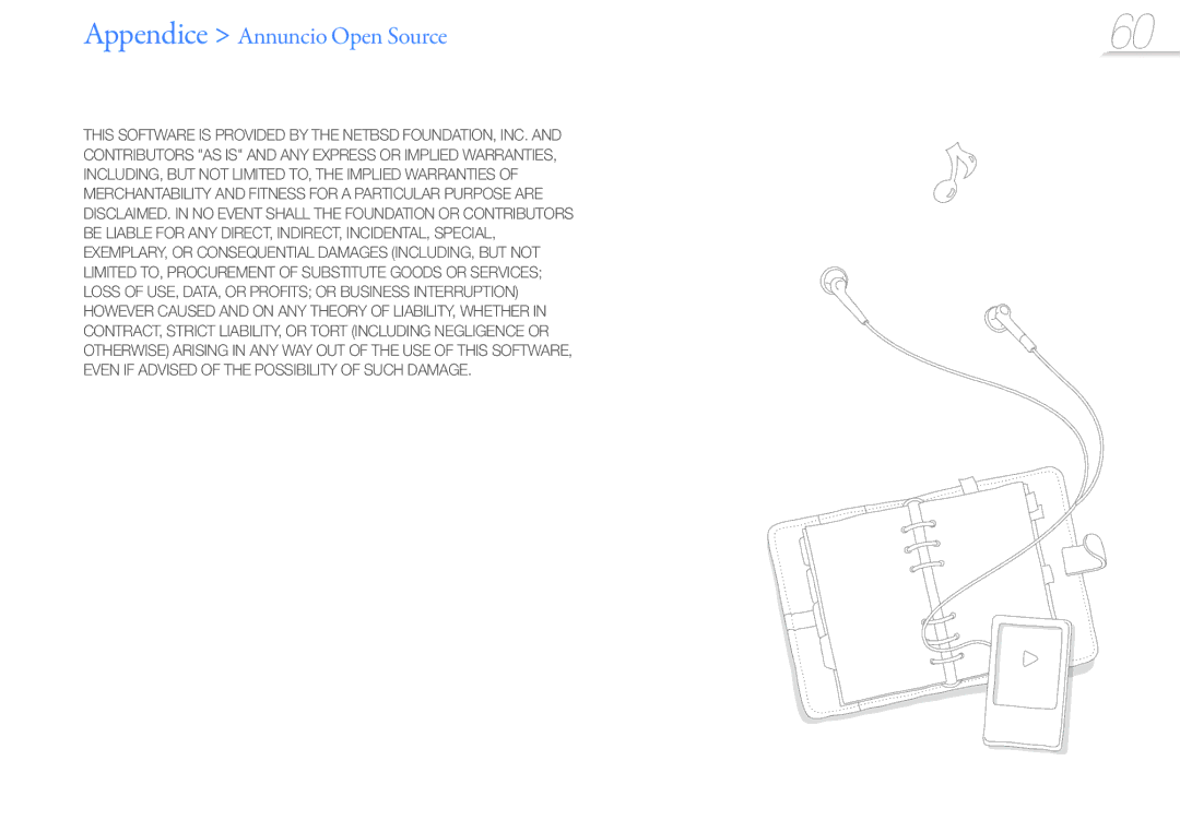 Samsung YP-R0JCS/EDC, YP-R0JEB/EDC, YP-R0JES/EDC, YP-R0JCP/EDC, YP-R0JCB/EDC, YP-R0JAB/EDC manual Appendice Annuncio Open Source 