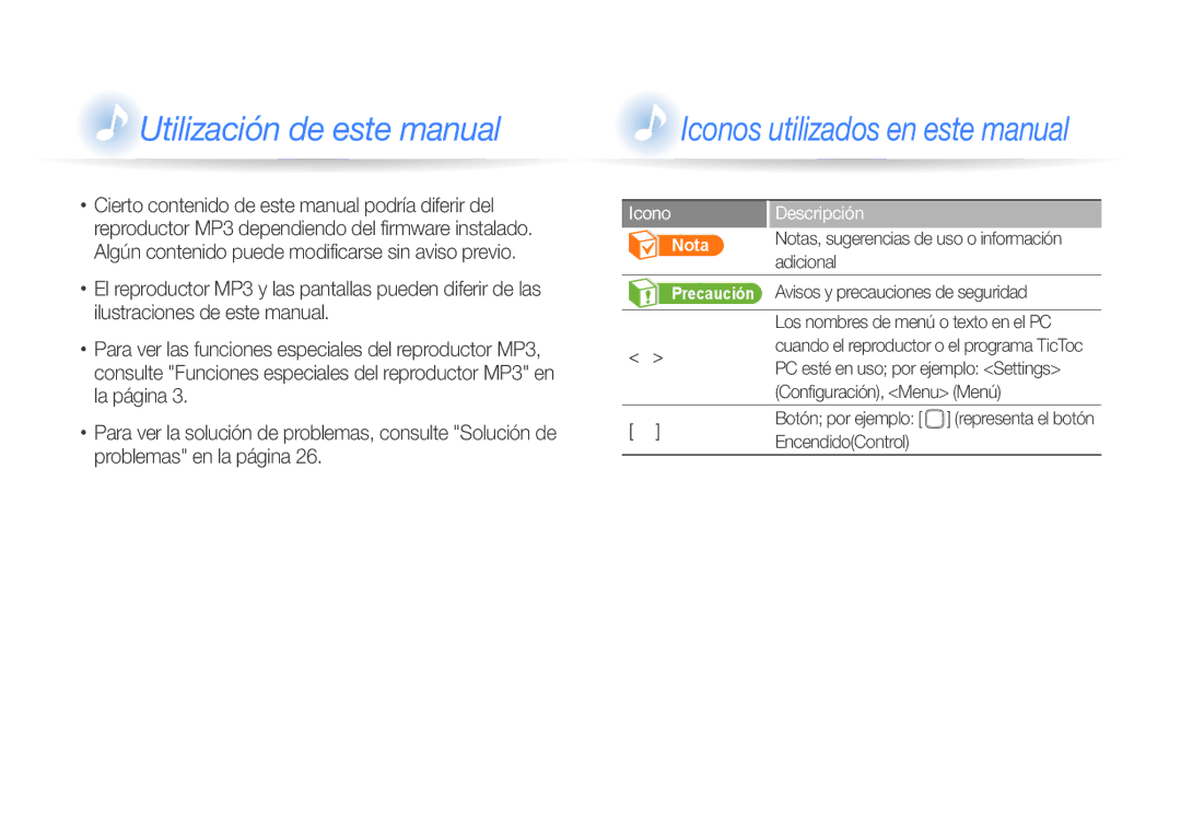 Samsung YP-S1QL/MEA, YP-S1QPV/EDC, YP-S1QLV/EDC, YP-S1QBR/EDC Utilización de este manual 