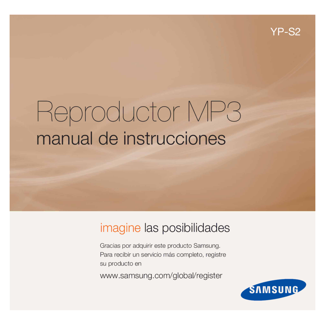 Samsung YP-S2ZR/EDC, YP-S2QB/EDC, YP-S2ZU/EDC, YP-S2ZB/EDC, YP-S2QW/EDC manual Reproductor MP3, Manual de instrucciones 