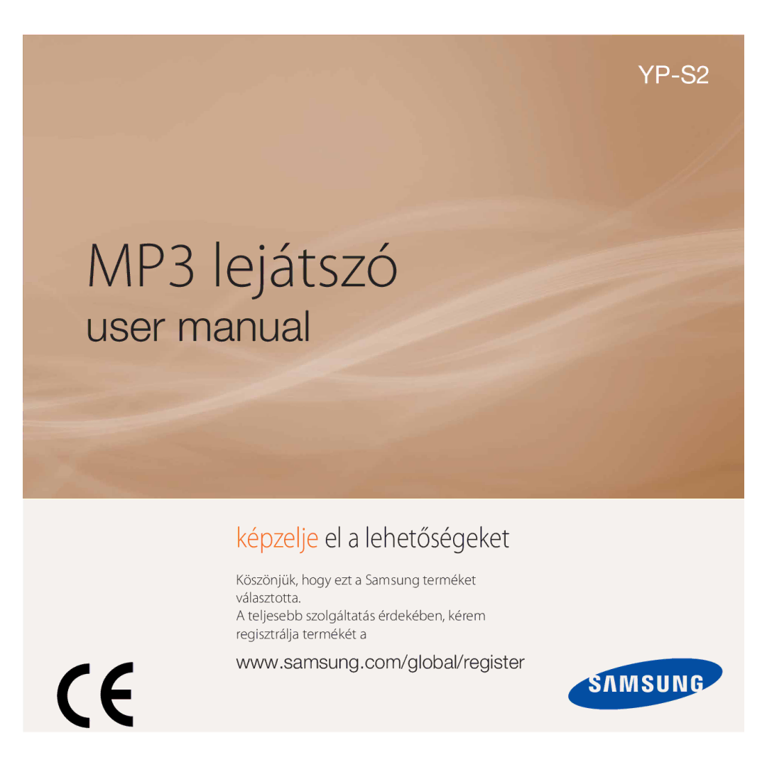 Samsung YP-S2ZR/EDC, YP-S2QB/EDC, YP-S2ZU/EDC, YP-S2ZB/EDC, YP-S2QW/EDC, YP-S2QU/EDC, YP-S2ZG/EDC manual MP3 lejátszó 