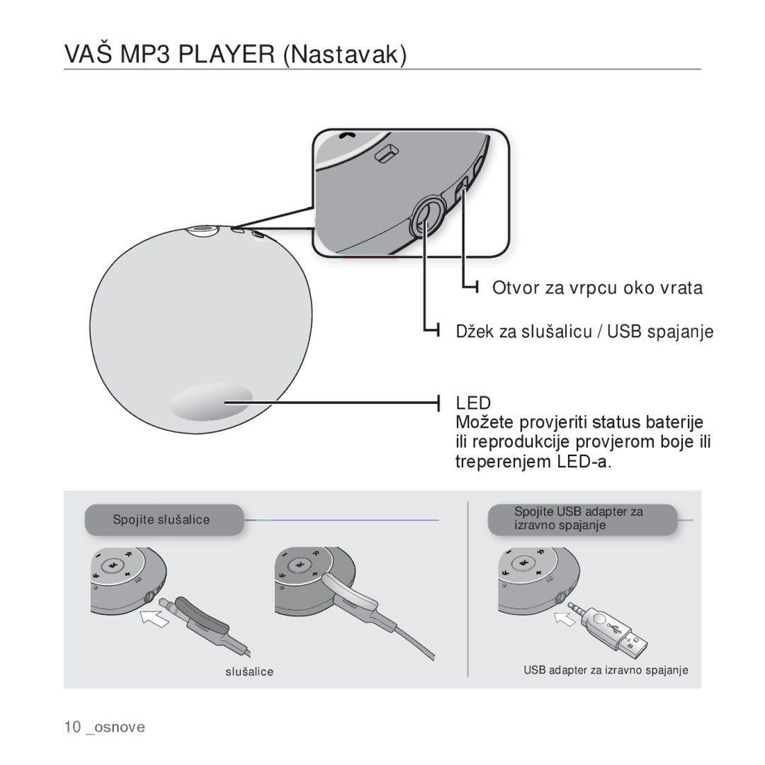 Samsung YP-S2ZR/EDC, YP-S2ZU/EDC, YP-S2ZB/EDC, YP-S2ZG/EDC, YP-S2ZW/EDC manual VAŠ MP3 Player Nastavak 