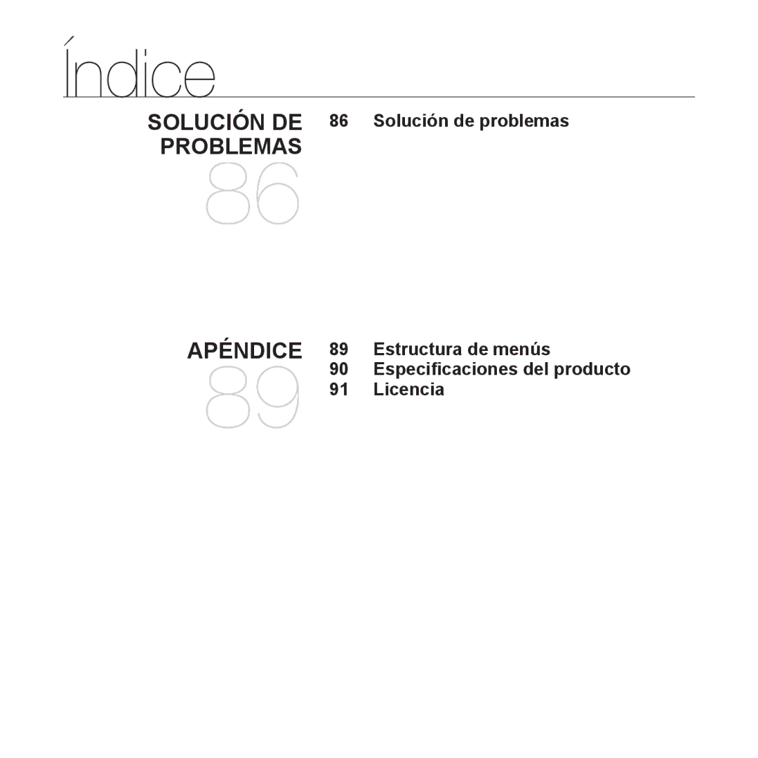 Samsung YP-S3JQR/EDC, YP-S3JQL/EDC, YP-S3JAR/EDC, YP-S3JAL/EDC, YP-S3JAG/EDC, YP-S3JAW/EDC, YP-S3JQG/EDC Solución de problemas 