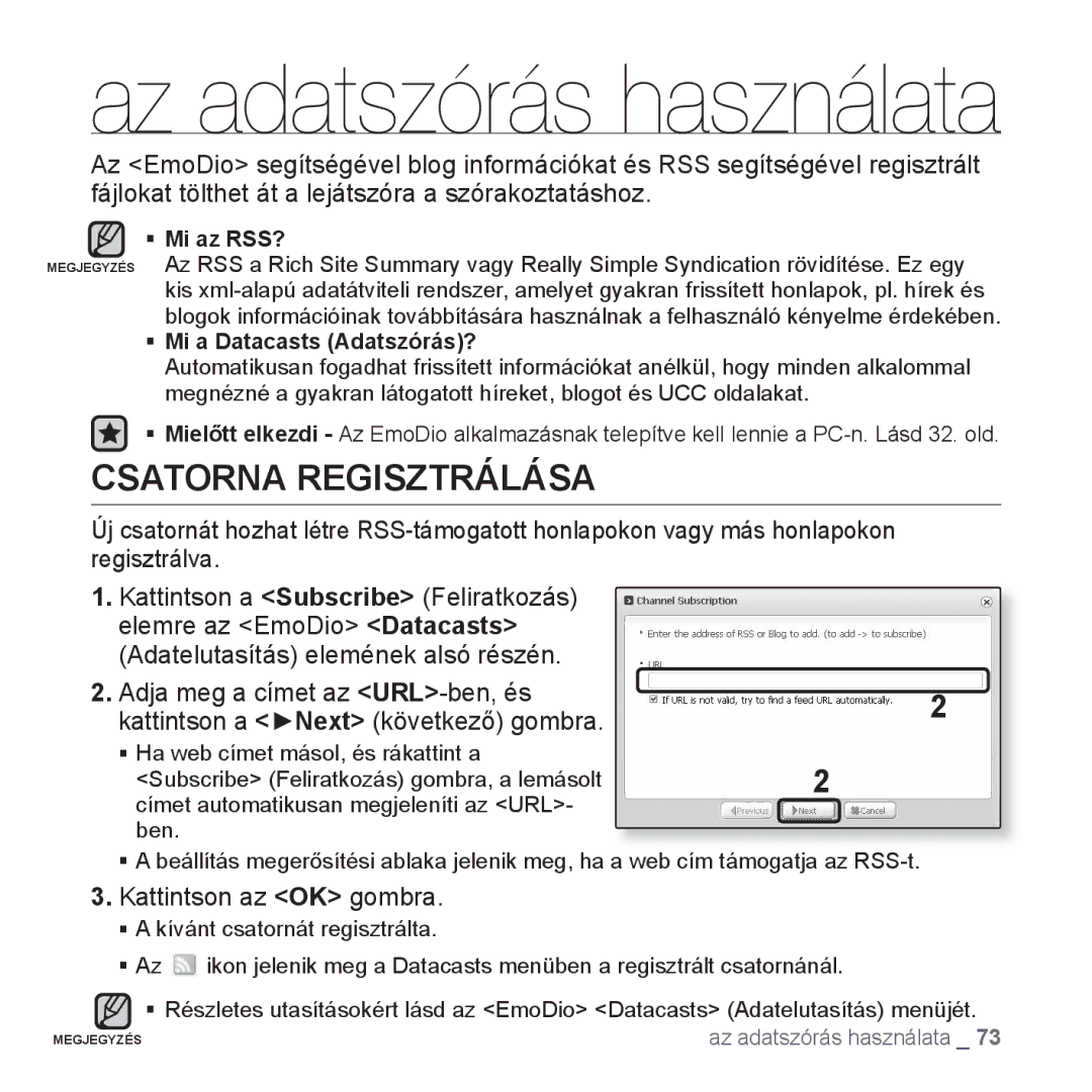 Samsung YP-S3JAR/EDC, YP-S3JQL/EDC, YP-S3JAL/EDC, YP-S3JAG/EDC, YP-S3JAW/EDC Csatorna Regisztrálása, Kattintson az OK gombra 