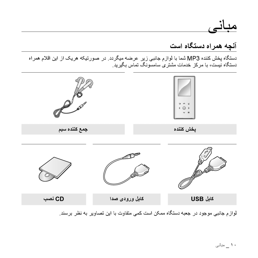 Samsung YP-S5AW/MEA, YP-S5AB/HAC, YP-S5QB/HAC manual تسا هاگتسد هارمه هچنآ, میس هدننک عمج هدننک شخپ بصن Cd ادص یدورو لباک 