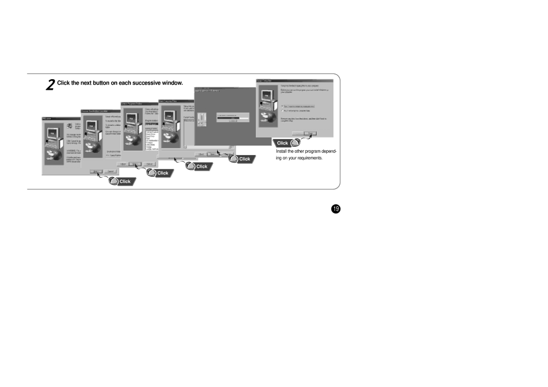 Samsung YP-SE64PS manual Click the next button on each successive window 