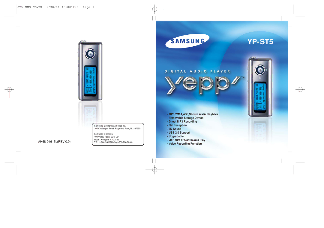 Samsung YP-ST5 manual 