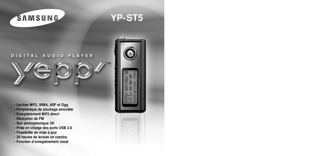 Samsung YP-ST5X/ELS, YP-ST5V/ELS, YP-ST5Z/ELS, YP-ST5X/XSJ, YP-ST5H/ELS manual 