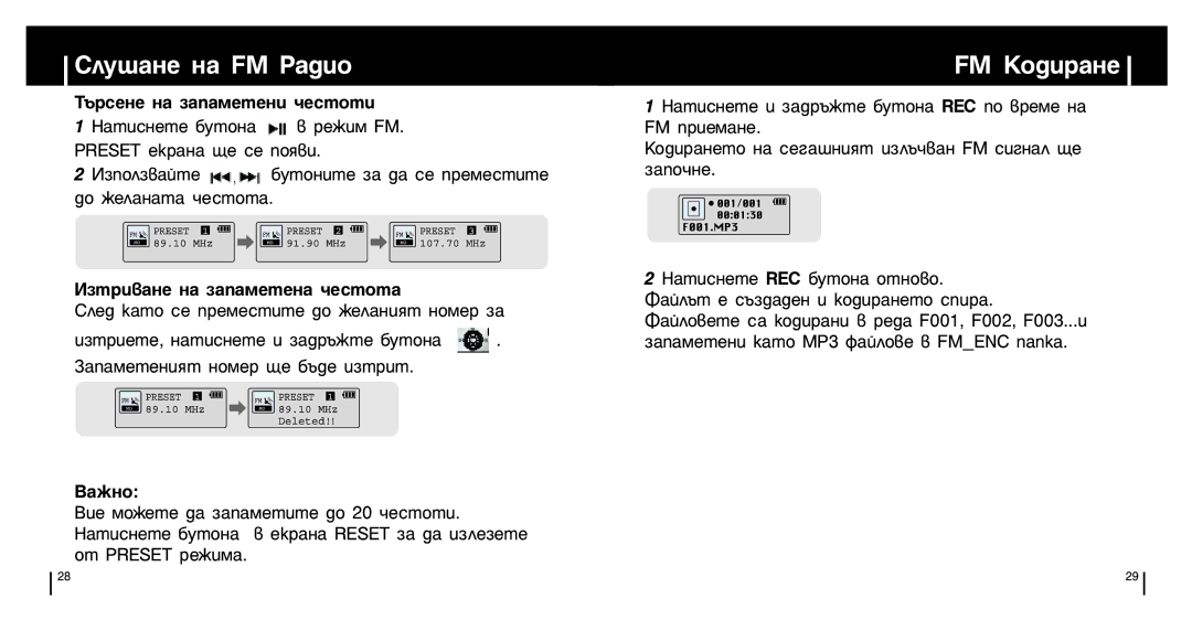 Samsung YP-ST5V/ELS, YP-ST5X/ELS, YP-ST5Z/ELS manual ËÎÛ¯‡ÌÂ Ì‡ FM ê‡‰ËÓ, FM äÓ‰Ë‡ÌÂ 