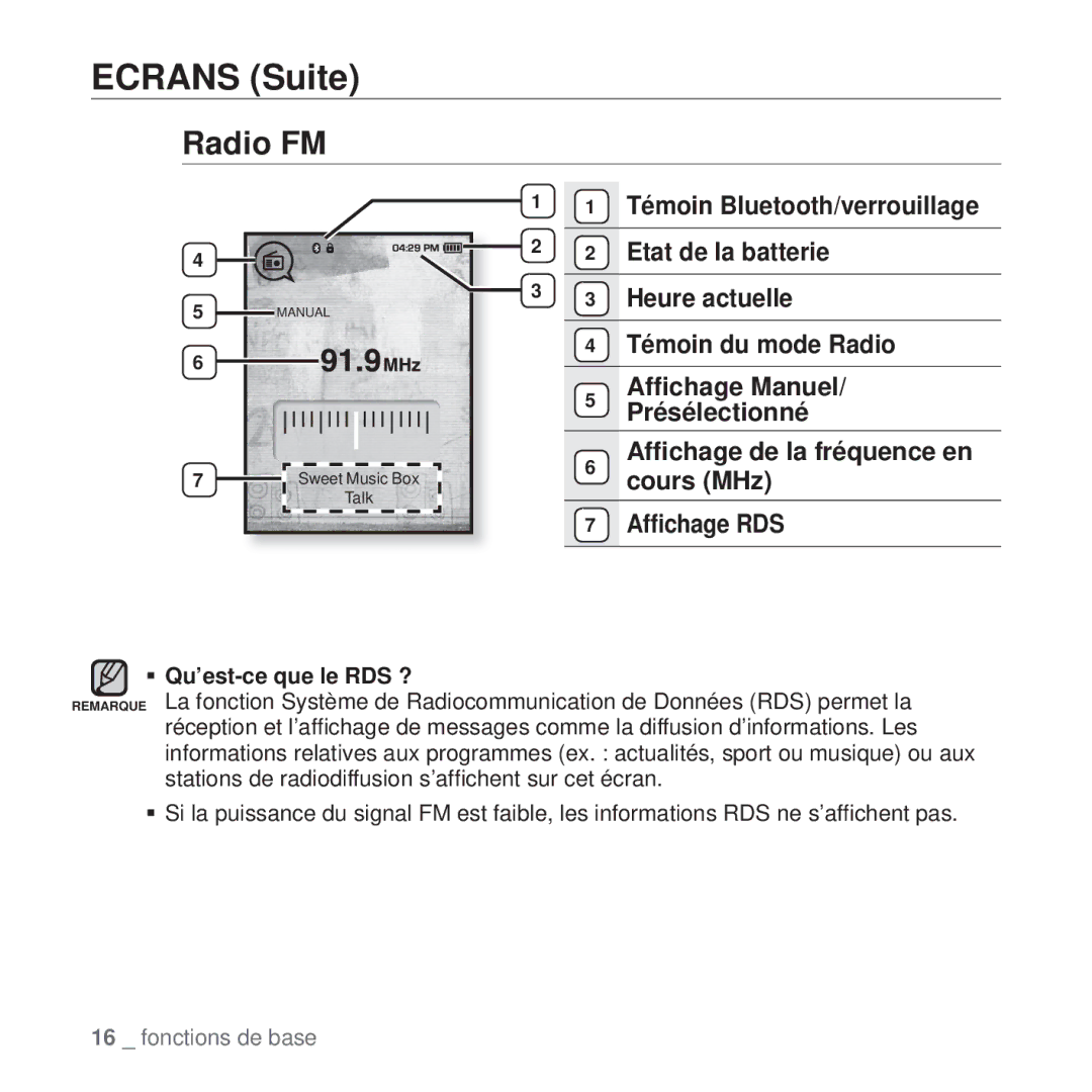 Samsung YP-T10JAB/XEF, YP-T10JCW/XEF, YP-T10JQB/XEF, YP-T10JQBH/XEF, YP-T10JABH/XEF, YP-T10JCB/XEF manual Radio FM 