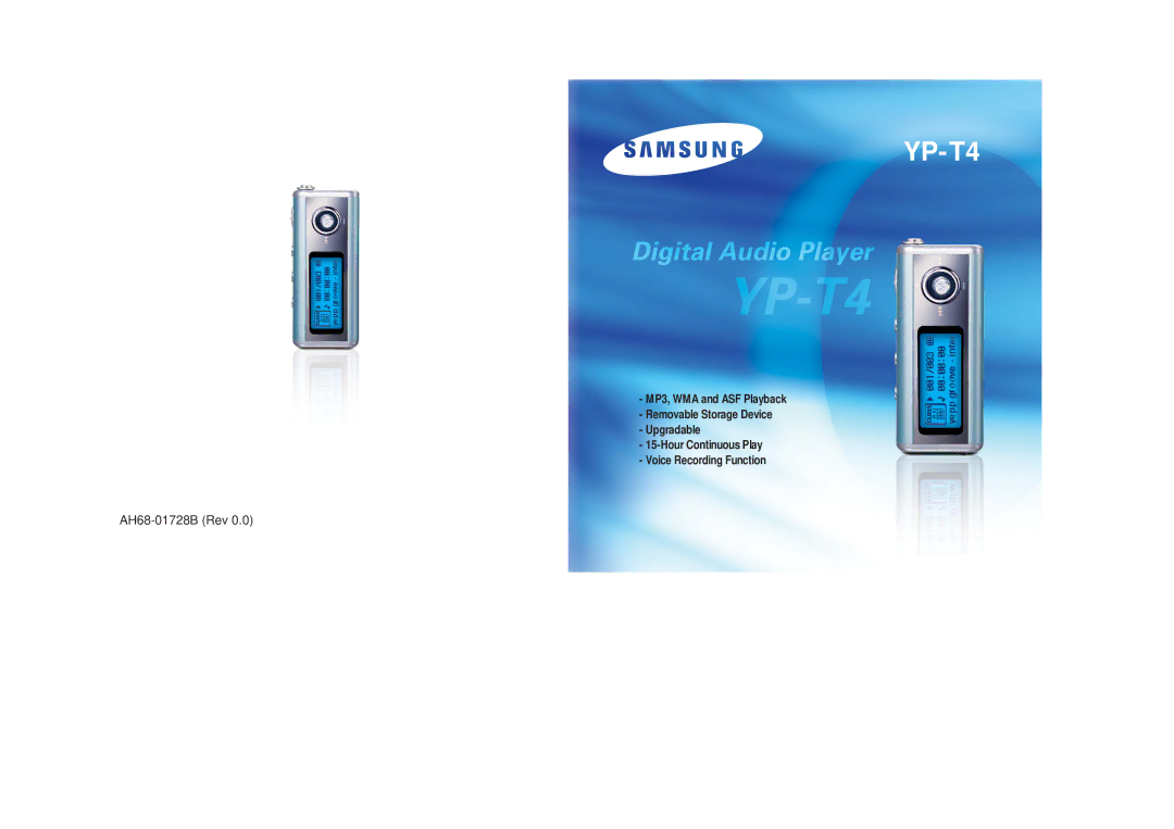 Samsung YP-T4 V, YP-T4 H manual 