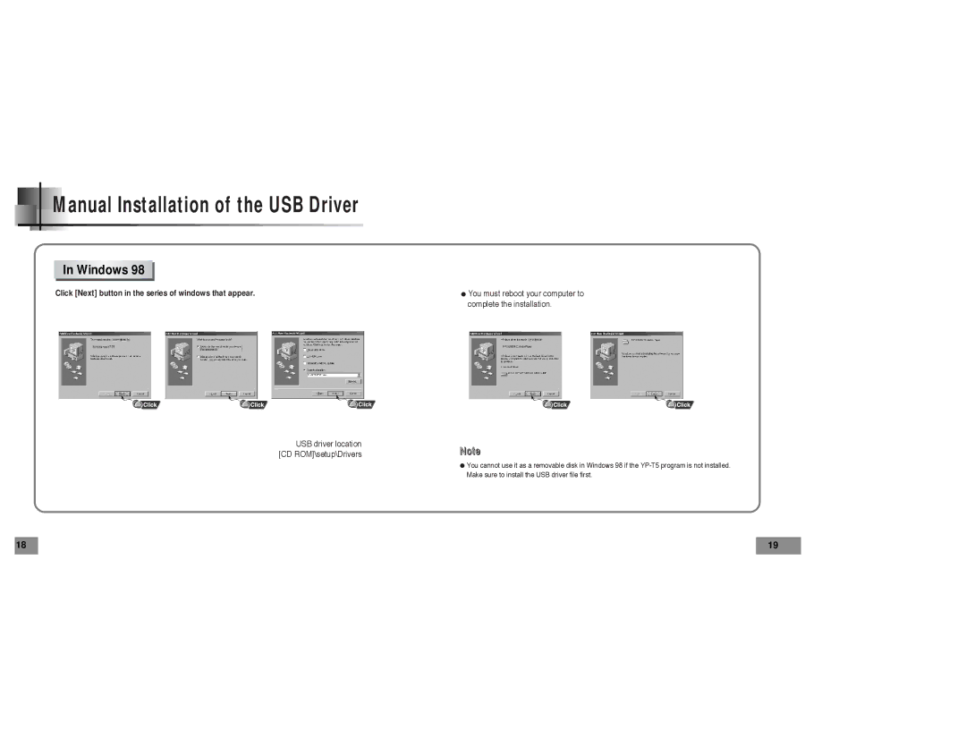 Samsung YP-T5 manual Windows 