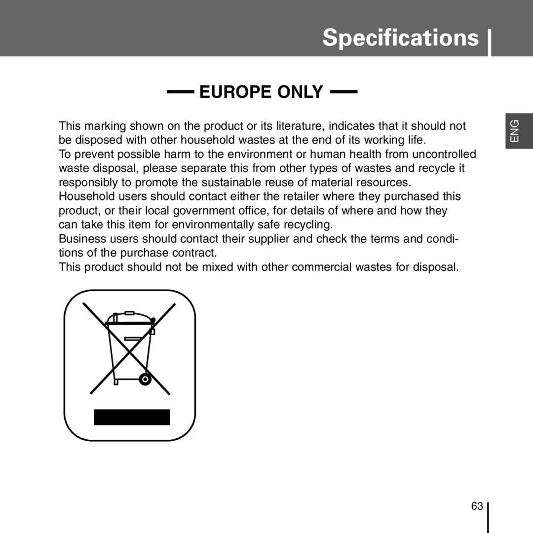 Samsung YP-T55 manual Europe only 