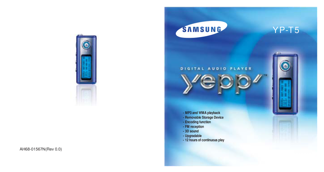 Samsung YP-T5H/XSV, YP-T5V/XSV manual 