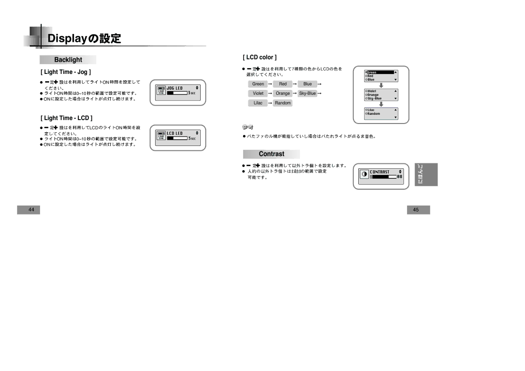 Samsung YP-T5V/XSV manual Contrast 