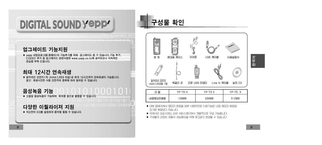 Samsung YP-T5V/XSV manual 