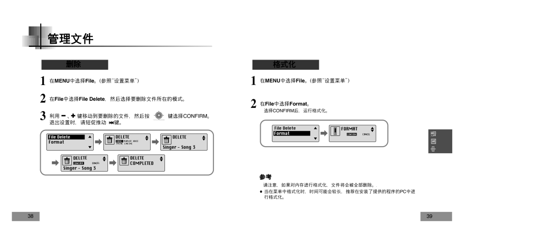 Samsung YP-T5V/XSV manual Menu 