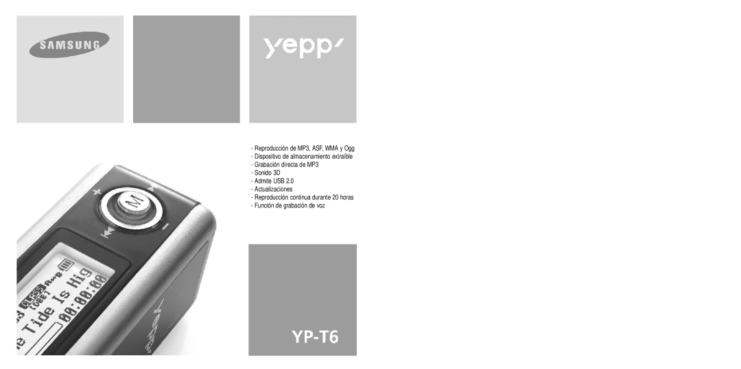 Samsung YP-T6H/ELS, YP-T6Z/ELS, YP-T6V/ELS manual 