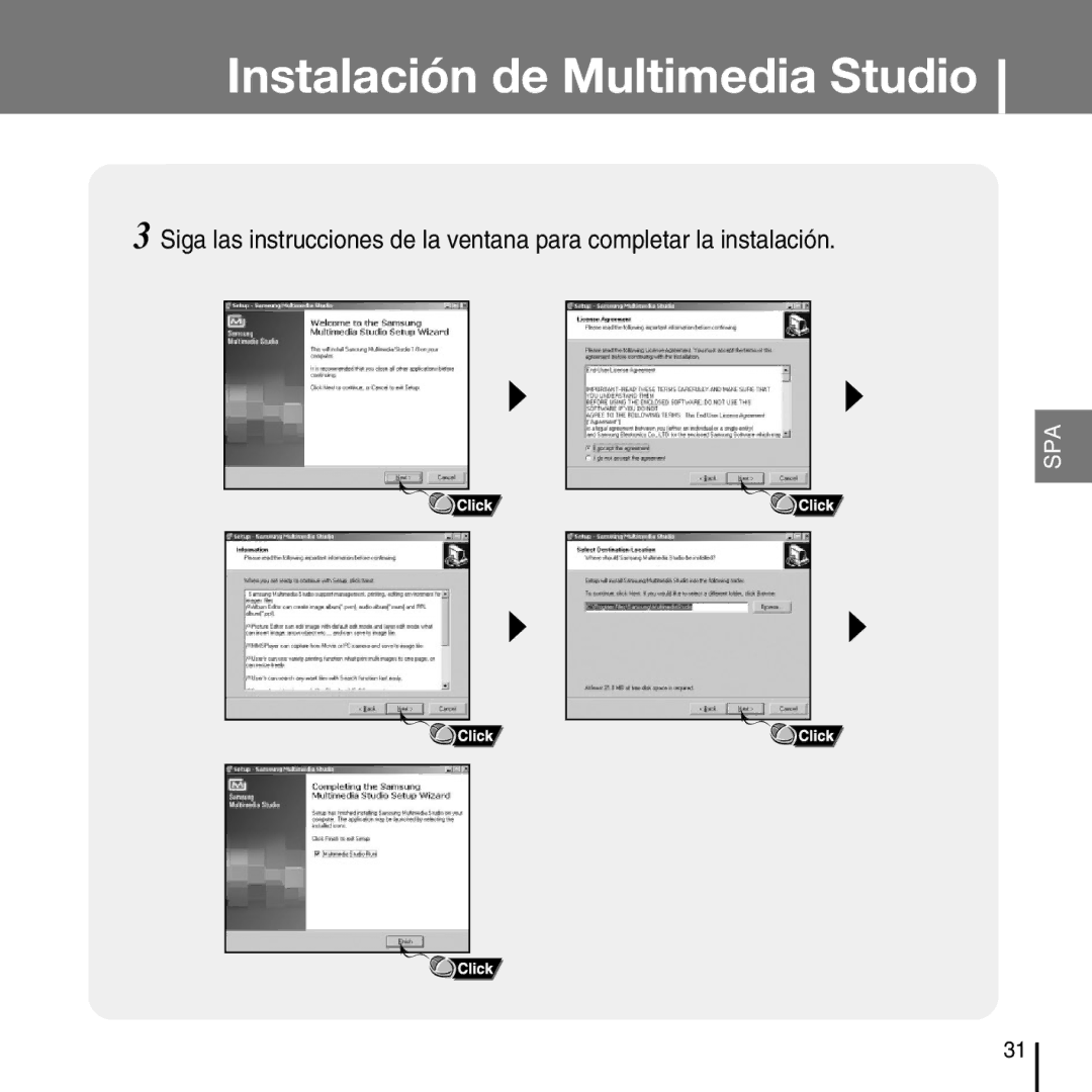 Samsung YP-T7FZS/XET, YP-T7FZS/XEF, YP-T7FXB/ELS, YP-T7FZS/ELS manual Instalación de Multimedia Studio 