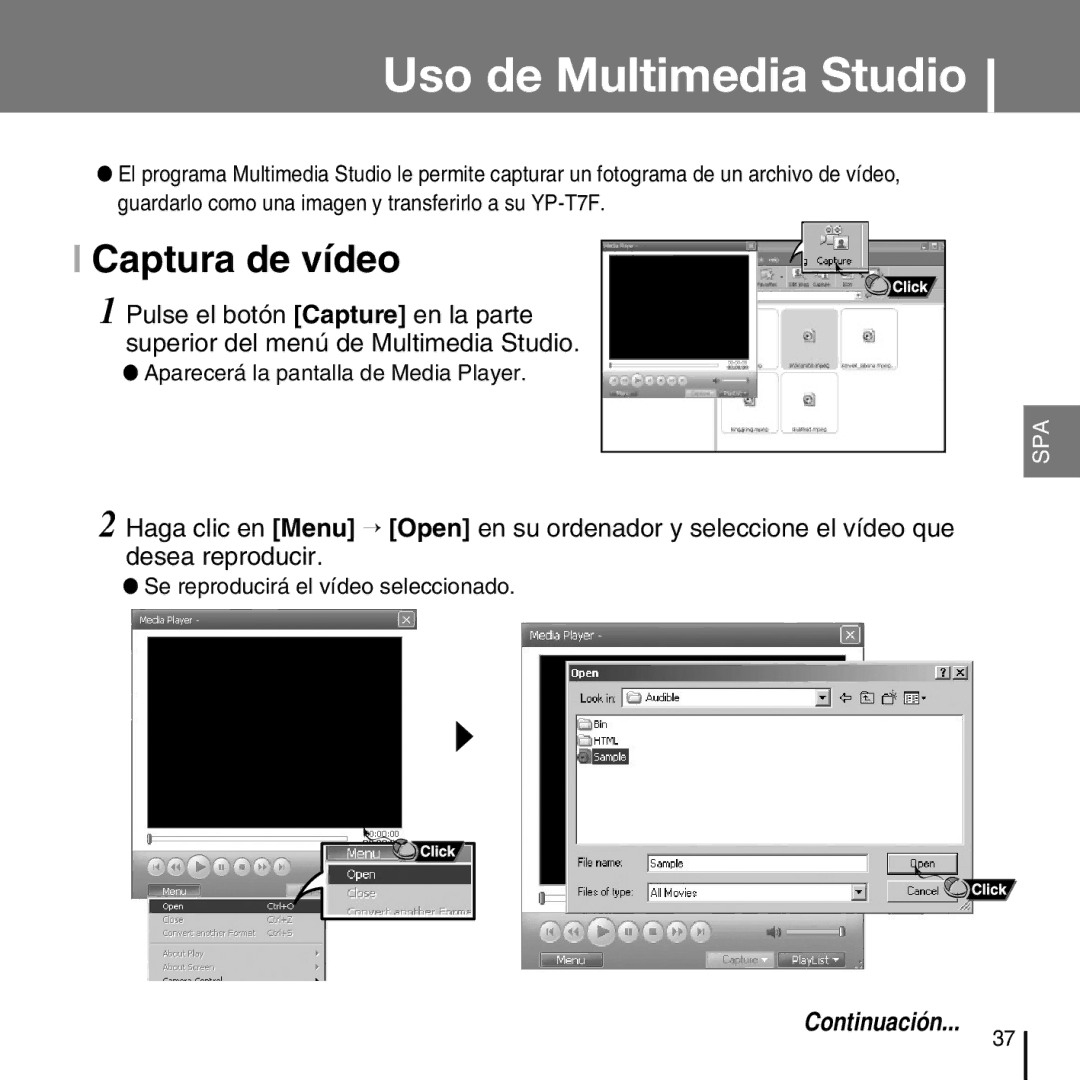 Samsung YP-T7FXB/ELS, YP-T7FZS/XEF, YP-T7FZS/ELS, YP-T7FZS/XET manual Captura de vídeo 