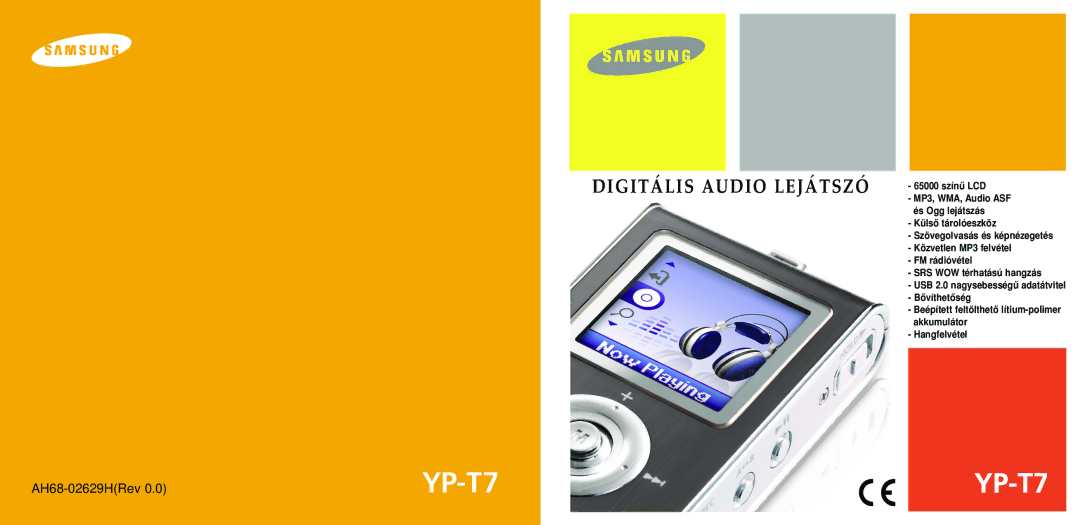 Samsung YP-T7X/ELS, YP-T7Z/ELS, YP-T7Z/XAA, YP-T7X/XAA, YP-T4V/ELS manual 