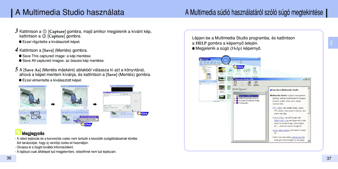 Samsung YP-T7X/ELS, YP-T7Z/ELS Multimedia súdió használatáról szóló súgó megtekintése, Kattintson a Save Mentés gombra 