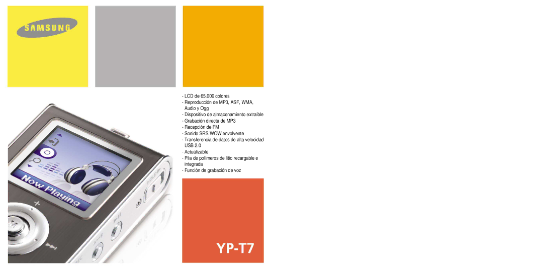 Samsung YP-T7X/ELS, YP-T7Z/ELS manual 