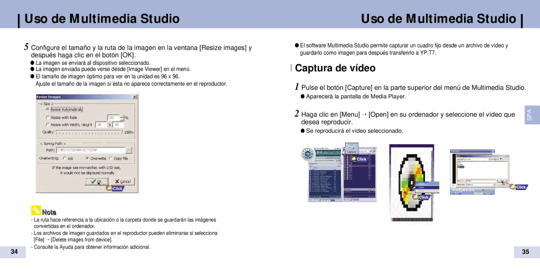 Samsung YP-T7Z/ELS, YP-T7X/ELS manual Captura de vídeo, Se reproducirá el vídeo seleccionado 