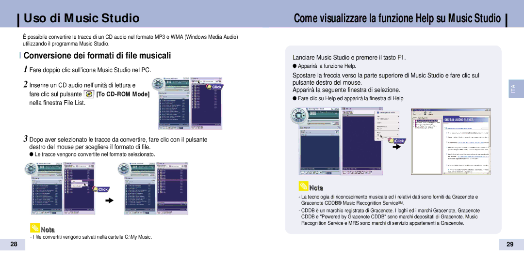 Samsung YP-T7Z/XSP, YP-T7Z/ELS manual Conversione dei formati di file musicali, Apparirà la seguente finestra di selezione 