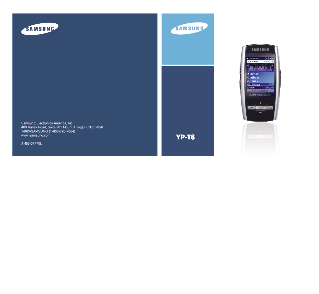 Samsung YP-T8 manual Samsung Electronics America, Inc AH68-01775L 