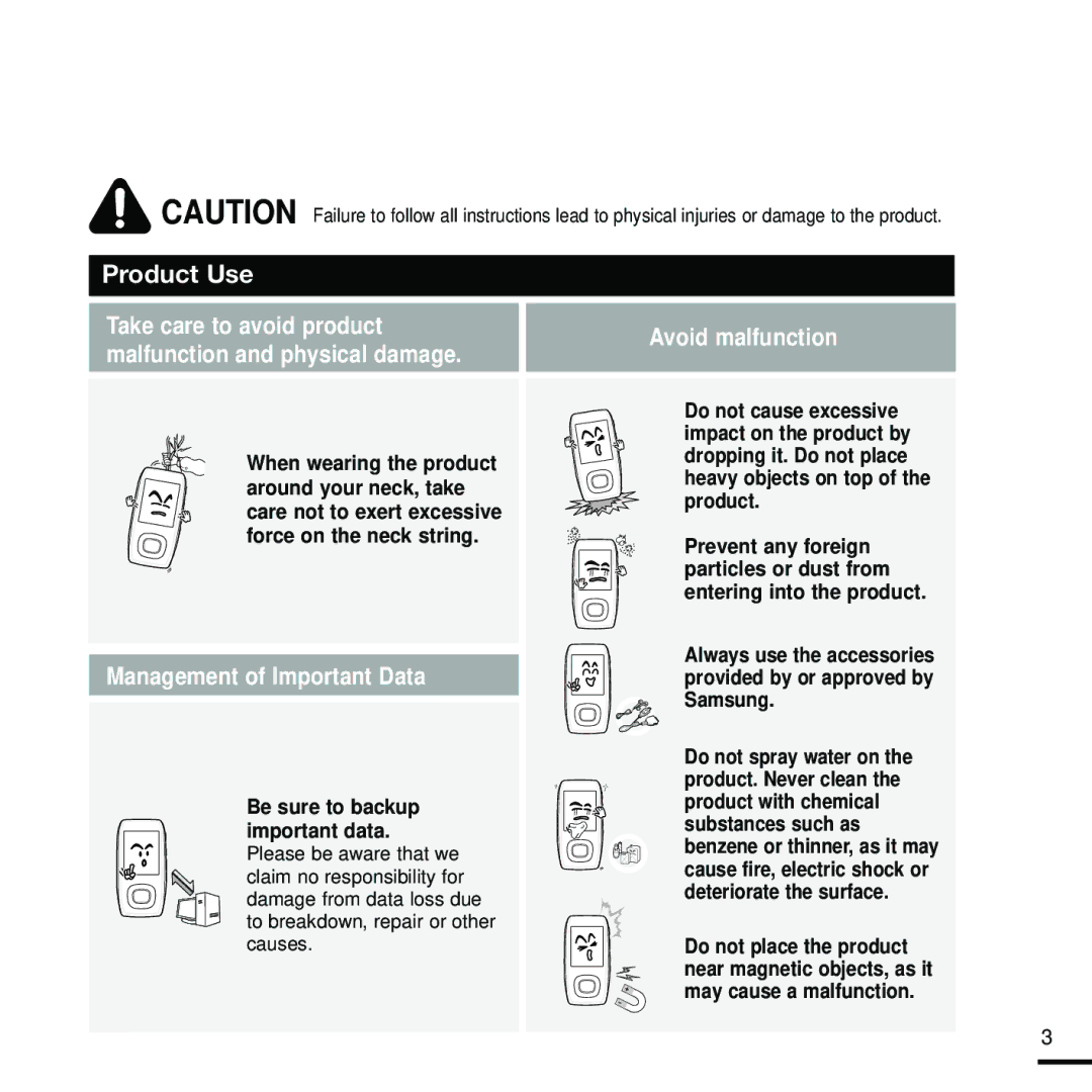 Samsung YP-T9 manual Preparation 