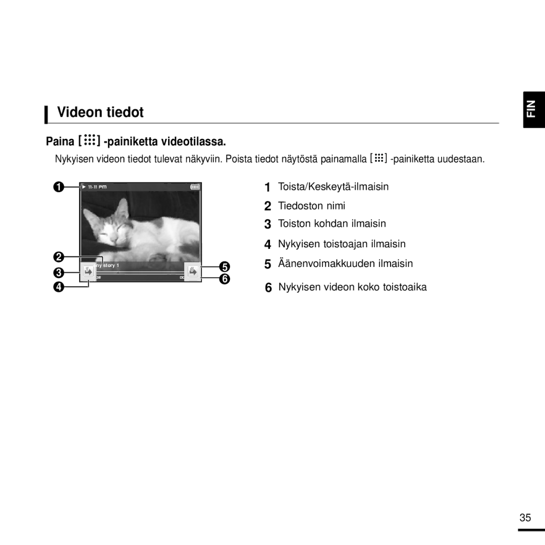 Samsung YP-T9JBQB/XEE, YP-T9JBAB/XEE, YP-T9JBZB/XEE, YP-T9JZU/XEE, YP-T9JQB/XEE, YP-T9JZB/XEE manual Videon tiedot 