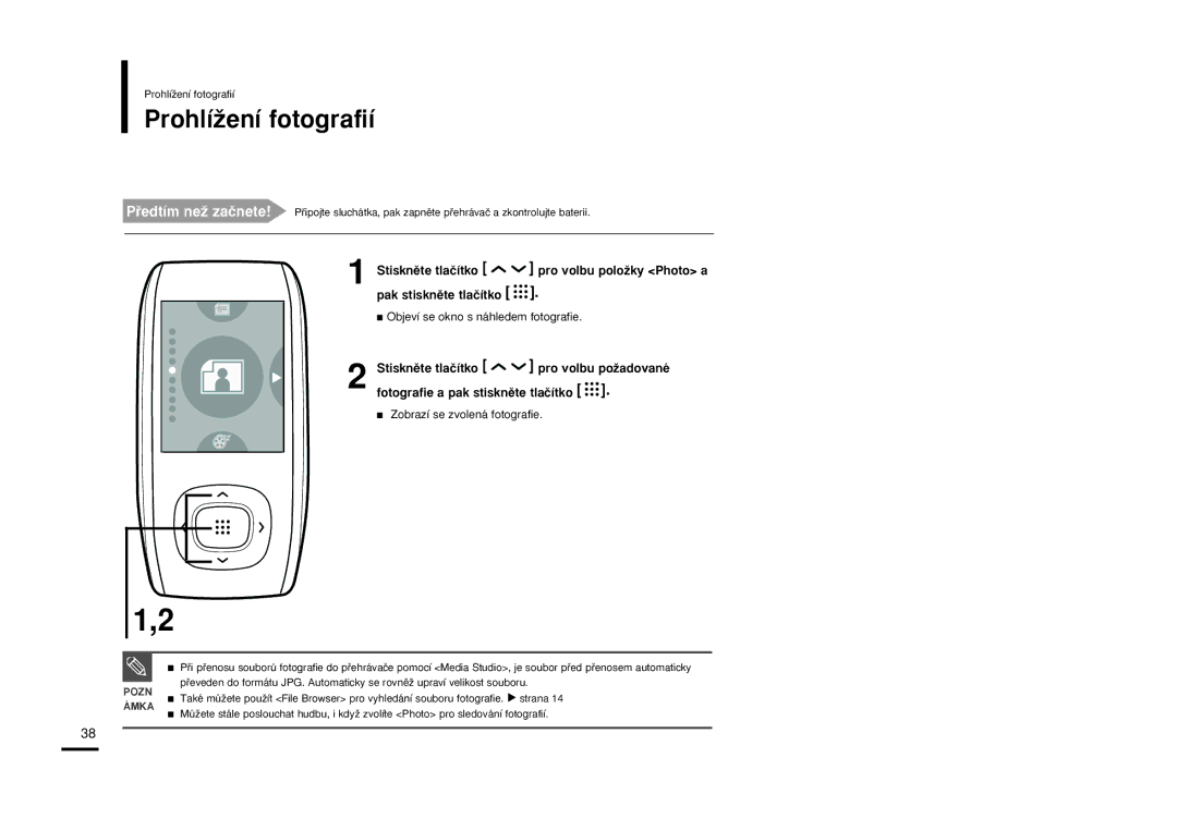 Samsung YP-T9JBQB/XEH, YP-T9JBAB/XEH, YP-T9JBZB/XEH manual ProhlíÏení fotografií 