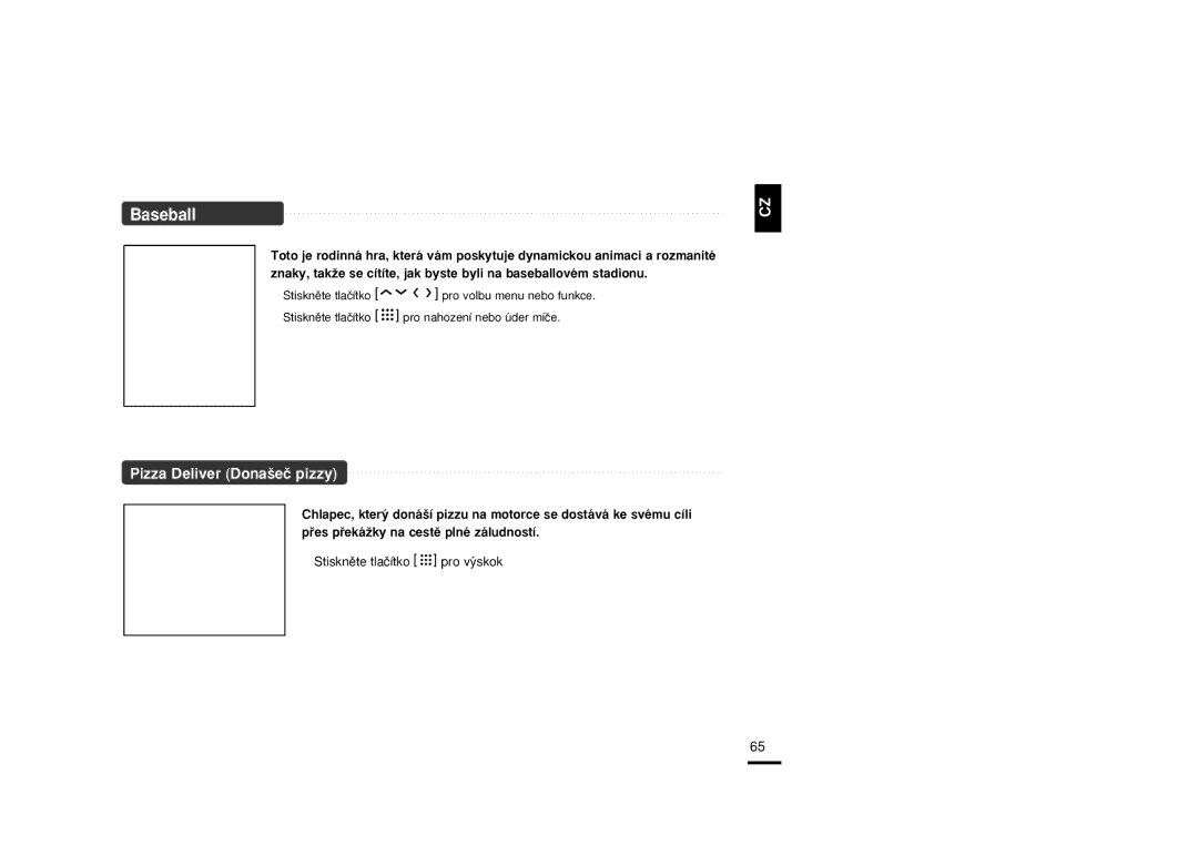 Samsung YP-T9JBQB/XEH, YP-T9JBAB/XEH, YP-T9JBZB/XEH manual Baseball, Pizza Deliver Dona‰eã pizzy 