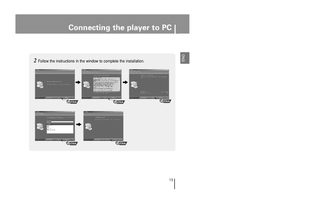 Samsung YP-U1 manual Connecting the player to PC 