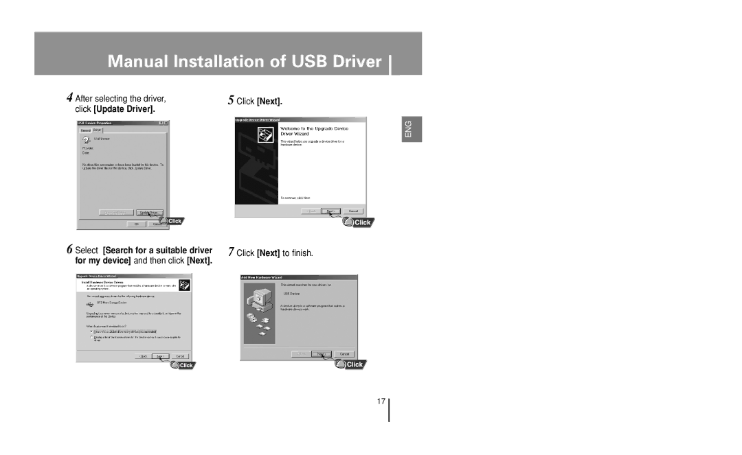 Samsung YP-U1 manual After selecting the driver, Click Next to finish 