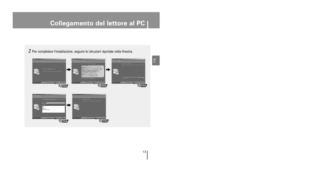 Samsung YP-U1X/ELS, YP-U1V/ELS, YP-U1Z/ELS, YP-U1QB/ELS, YP-U1QW/ELS manual Collegamento del lettore al PC 