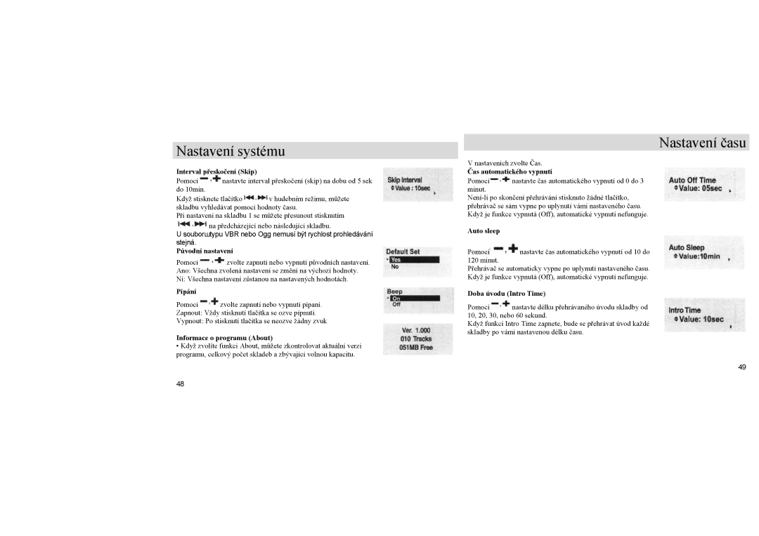 Samsung YP-U1QB/ELS, YP-U1Z/ELS, YP-U1X/ELS manual Nastavení času 