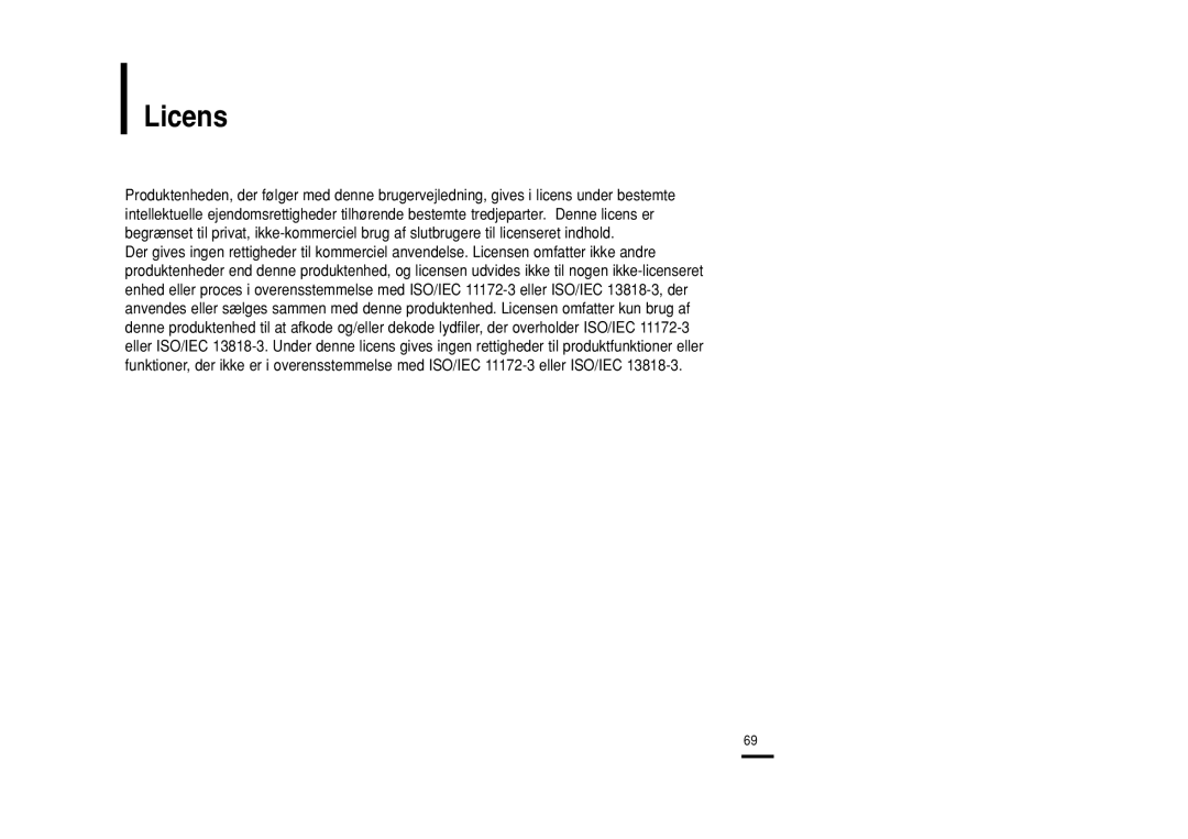 Samsung YP-U2ZB/ELS, YP-U2RXB/ELS, YP-U2RQB/XEE, YP-U2RZB/XEE manual Licens 