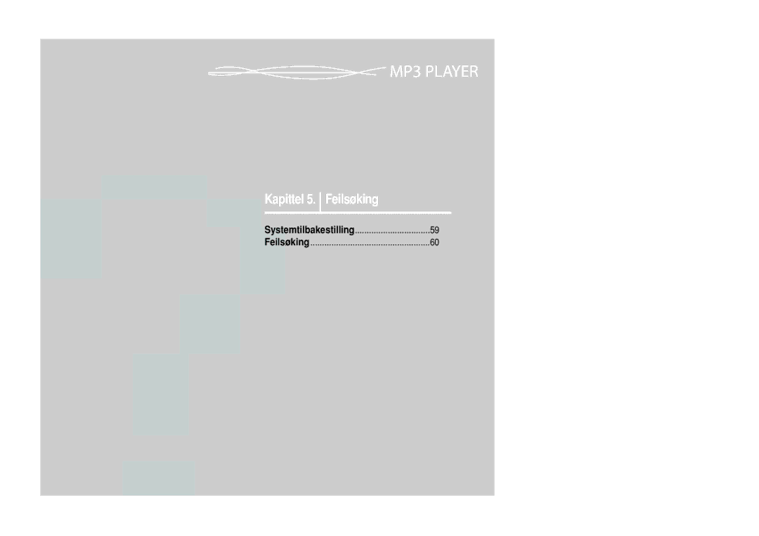 Samsung YP-U2RQB/XEE, YP-U2RXB/ELS, YP-U2ZB/ELS, YP-U2RZB/XEE manual Kapittel 5. Feilsøking 