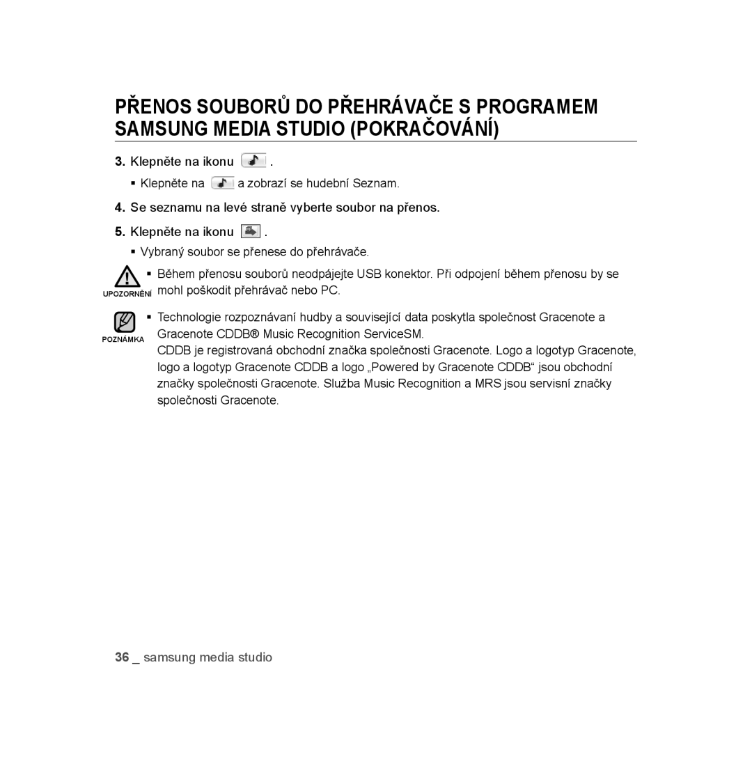 Samsung YP-U3JQB/XEO, YP-U3JZW/XEO, YP-U3JAW/XEO, YP-U3JZG/XEO, YP-U3JQP/XEO, YP-U3JAB/XEO, YP-U3JZB/XEO Samsung media studio 