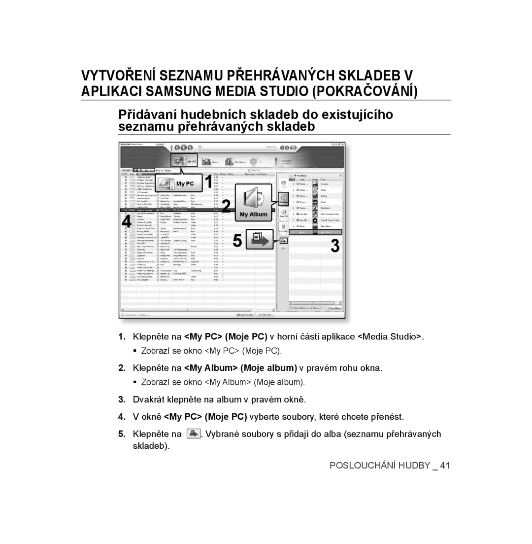 Samsung YP-U3JAW/XEO, YP-U3JZW/XEO, YP-U3JZG/XEO, YP-U3JQP/XEO, YP-U3JAB/XEO, YP-U3JZB/XEO manual Zobrazí se okno My PC Moje PC 