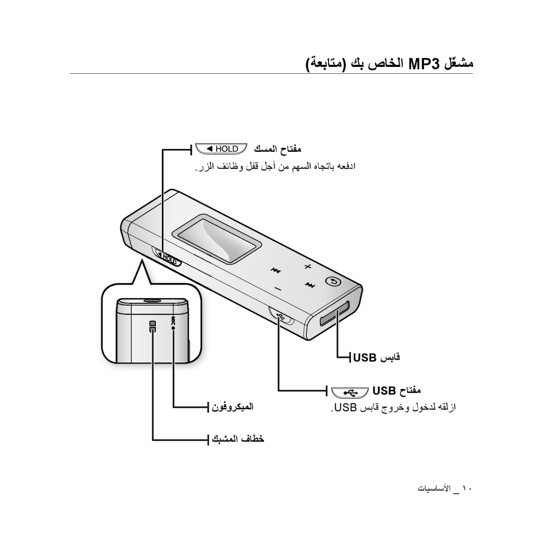 Samsung YP-U3ZP/HAC كسملا حاتفم, رزلا فئاظو لفق لجأ نم مهسلا هاجتاب هعفدا, Usb سباق, نوفوركيملا Usb حاتفم, كبشملا فاطخ 