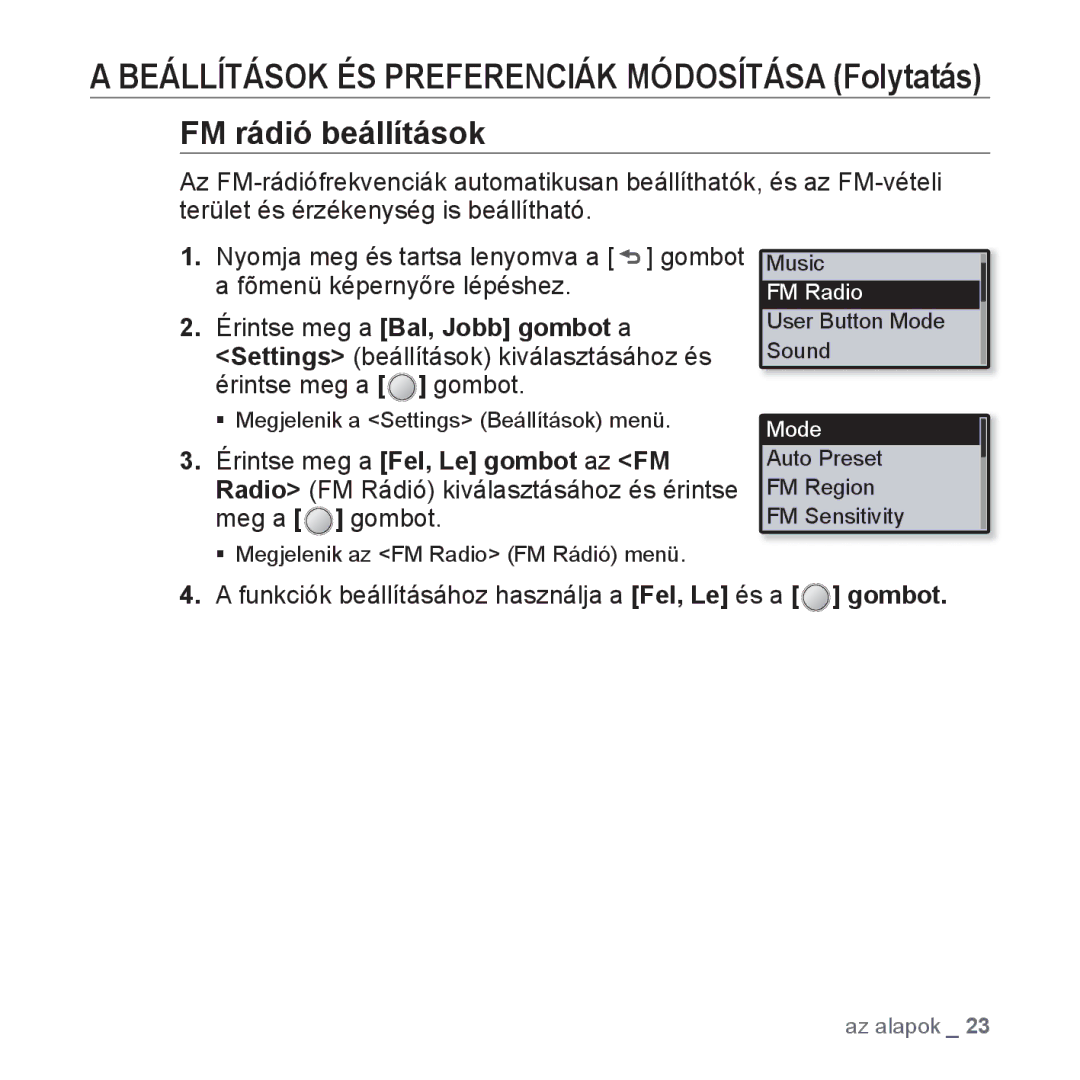 Samsung YP-U4JAR/EDC, YP-U4JAU/EDC, YP-U4JQR/EDC, YP-U4JQU/EDC, YP-U4JAB/EDC, YP-U4JQB/EDC manual FM Radio 