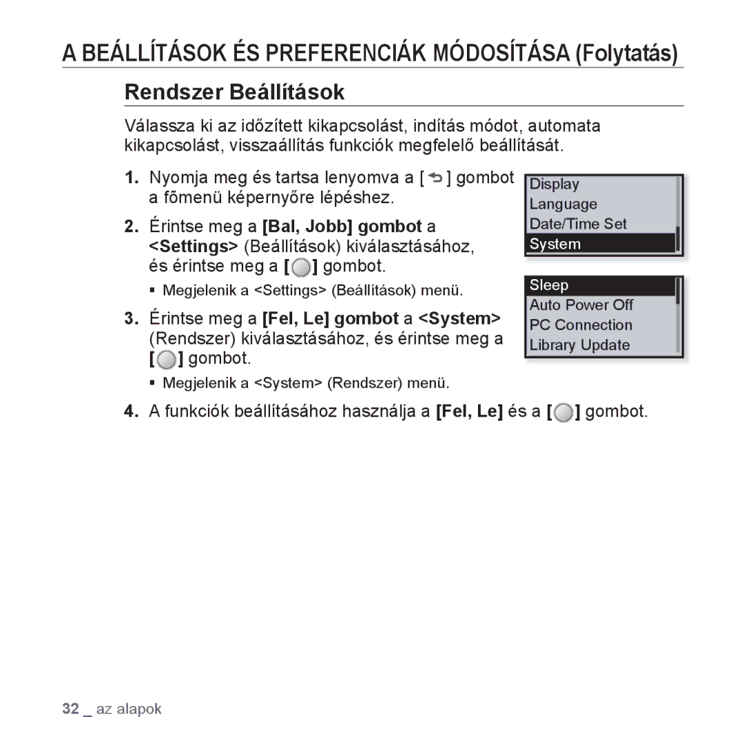 Samsung YP-U4JQU/EDC, YP-U4JAU/EDC, YP-U4JQR/EDC, YP-U4JAB/EDC, YP-U4JQB/EDC, YP-U4JAR/EDC manual System Sleep 