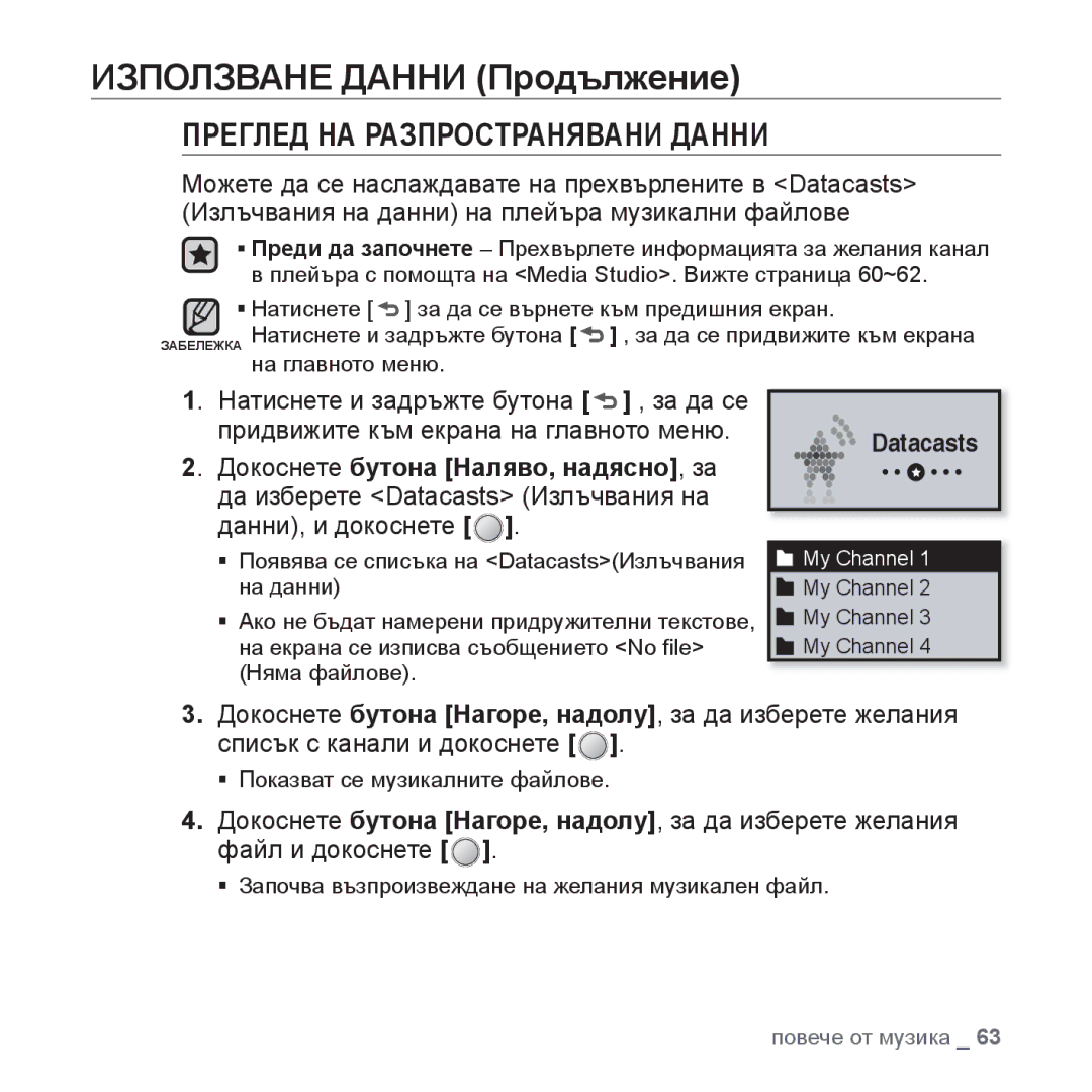 Samsung YP-U4JQB/EDC, YP-U4JQB/XEE, YP-U4JQR/EDC, YP-U4JAB/EDC manual Преглед НА Разпространявани Данни 