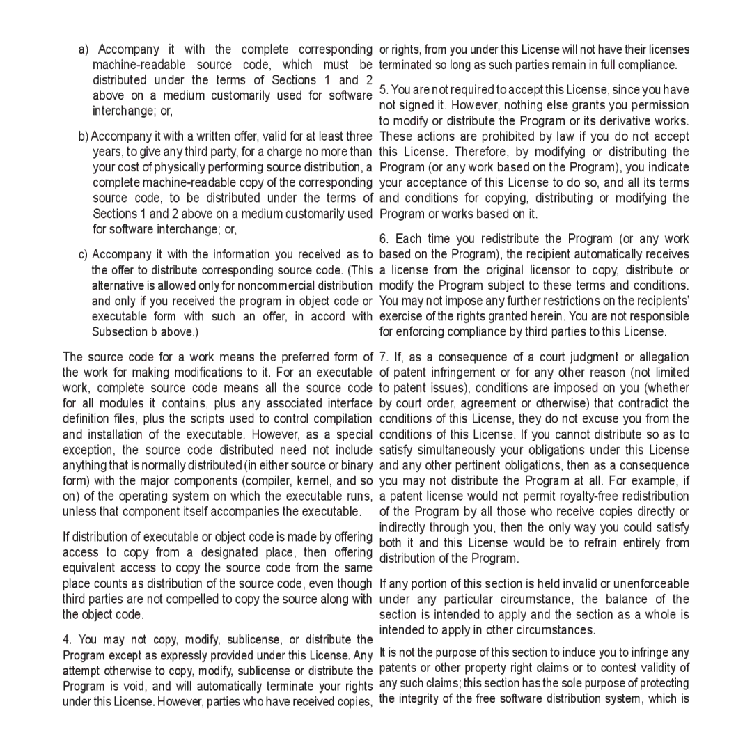 Samsung YP-U4QR/AAW Accompany it with the complete corresponding, Machine-readable source code, which must be, Object code 